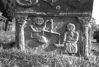 Detail of Old Father Time panel from the headstone of John Kennedy, 1733.
Digital image of A 34981 PO