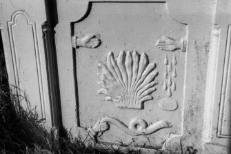 Panel of Freemason emblems from 19th century chest tomb.
Digital image of A 34975 PO