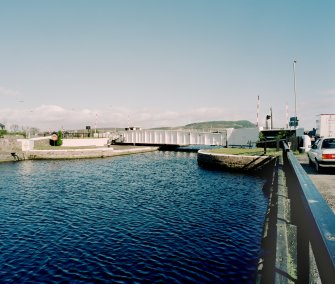 Inverness, Muirtown Swing Bridge over Caledonian Canal
General view of west side of bridge from south 
Digital image of D 64105 CN