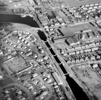 Aerial view of Muirtown Locks, locks and swing bridge
Digital image of A 36836