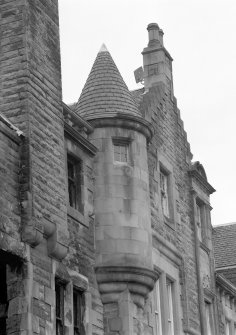 Detail of turret and crowstepped gable, 4 Castle Terrace.