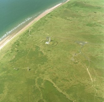 Scanned image of oblique aerial view centred on the Old High Lighthouse, taken from the ENE.