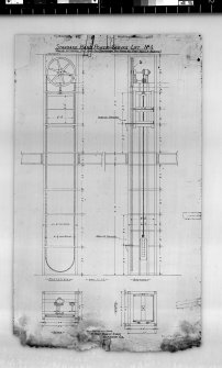 Elevation, section and plan of standard hand power service lift.
Scanned image of E 42435.