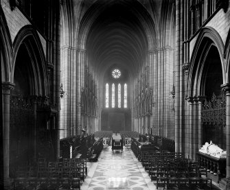 Edinburgh, Palmerston Place, St. Mary's Episcopal Cathedral.
Interior-general view of main aisle in St Mary's Episcopal Cathedral.