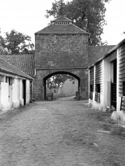 View of dovecot and entrance to steading, Harelaw, Longniddry, from south west.