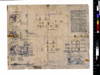 Stupart's House.  
Plans, section and elevations showing reconstruction scheme.
Scanned image of E 48210.  
