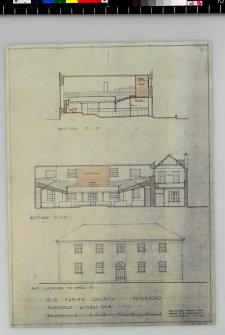 Elevation and sections showing alterations.  
Scanned image of E 40129 CN.