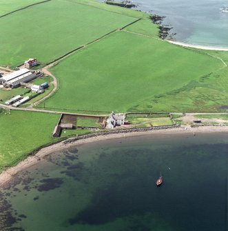 Oblique aerial view centred on the manse, taken from the E