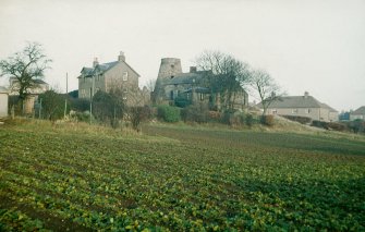General view from WSW showing SSW and WNW fronts of miller's house and mill block.
Copy of 35 mm colour transparency.