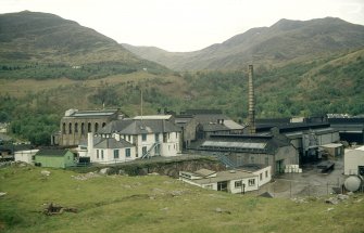 View of N end of works, including carbon plant and offices. The power station is at the back of the works.
Copy of 35 mm colour transparency.