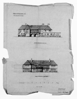 Photographic copy of drawing of front and back elevations
(Second Lorimer design)
