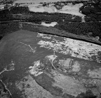 Beinn A Bhragaidh, oblique aerial view, taken from the NW, showing the monument to the first Duke of Sutherland in the centre of the photograph, and the remains of a building immediately to the left.