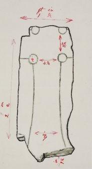 Photographic copy of a drawing of a fragmentary cross-slab at Latheron.