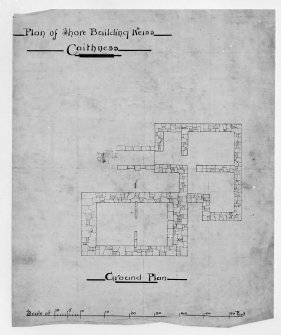 Scanned image of D 36469 - a drawing showing the ground plan of Shore Building Keiss.