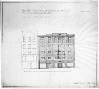 Aberdeen, 131-139 Union Street/The Green, Boots.
Proposed elevation to The Green.
Scanned image of E 1327.