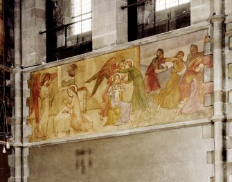 Catholic Apostolic Church, interior, nave, North wall
Scanned image of detail mural; Annunciation, Visitation and Massacre of the Innocents