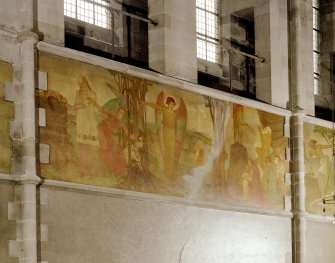 Catholic Apostolic Church, interior, nave, South wall
Scanned image of detail of mural showing scenes from the story of Jacob and Isaac