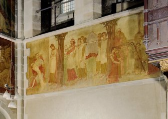 Catholic Apostolic Church, nave, South wall
Scanned image of detail of mural showing scenes from the Old Testament; the Life of David
