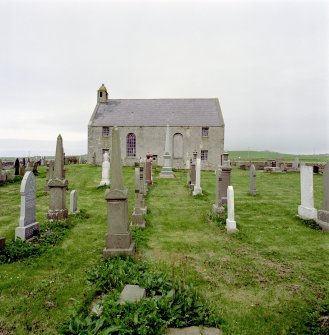 View from South of of St Peter's Kirk, Sandwick.