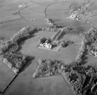 Oblique aerial view centred on Rowallan Castle.