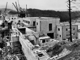 View of Tummel/Garry Project. Contract 17. Pitlochry Dam and Power Station. General view from right bank.
Scan of negative no. 79, Box 889/1