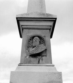 John Francis Campbell Monument, Bridgend, Islay.
Scanned image of view of North West face of monument, detail of relief bust.
