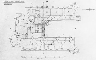 Drawing showing first floor plan of Castle Fraser, Aberdeenshire.