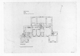 Drawing showing second floor plan, Careston Castle.