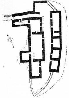 Drawing of ground plan of Bucholly Castle