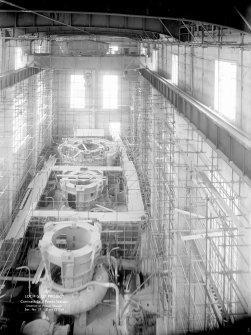 Loch Sloy Project, Contract 24 - Power station. Interior of power station.
Scanned image of negative no. 27, Box 873/1.