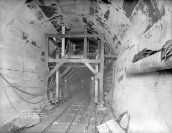 Loch Sloy Project, Contract 23 - Main tunnel. Concrete shutter for main 15'4'' tunnel.
Scanned image of negative no. 5, Box 1069/2.