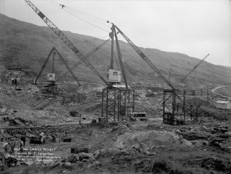 Alt-na-Lairige Project Contract No. 5, Lairige Dam. View of excavation from Block 8 looking south.
Scanned image of negative no. 1/11 from Box 845/1