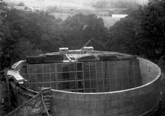 View of surge tank during erection.