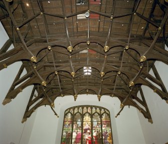Interior.
View of Parliament Hall roof structure from N.