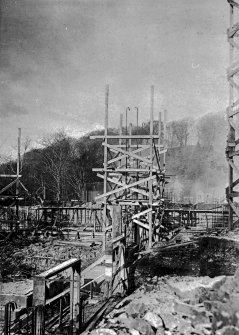 View of structure showing reinforcing steel.
Photographic copy of Plate 6, Volume 198, PA 123.