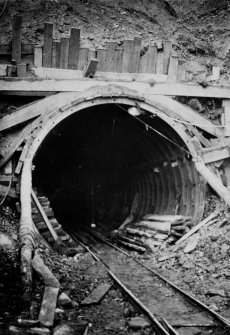 Tunnel at surge tank end.
Photographic copy of Plate 25, Volume 198, PA 123.