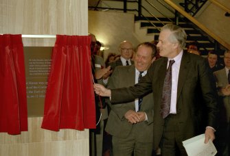 RCAHMS AT WORK.
The Earl of Crawford and Roger Mercer at the opening of John Sinclair House.