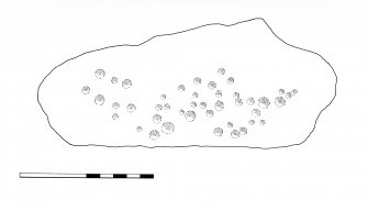 Scale drawing of cup-marked stone.