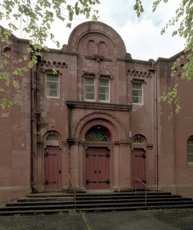 View of main entrance from WNW.