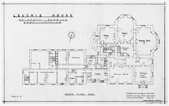 Scanned image of drawing showing basement plan.