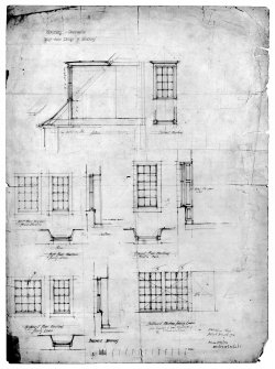 Lanarkshire, Carnworth, Kersewell.
Scanned image of plans, sections and elevations of windows.