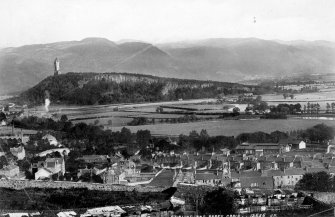 Historic photograph.
View of Stirling and Abbey Craig.