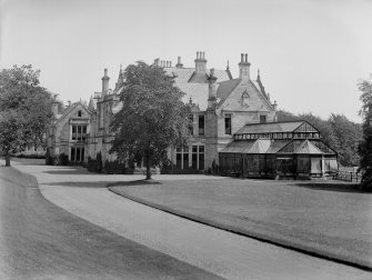 General view of Montrave House and conservatory from west.