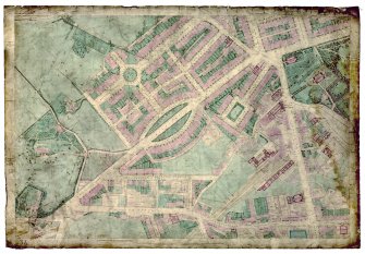 Ordnance Survey Map of Edinburgh.Coloured 1st edition ' Edinburgh and its Environs',   Sheet 34.
Includes  Princes Street, Shandwick Place and Lothian Road.