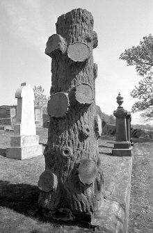 Scanned image of view of rusticated headstone.1881.