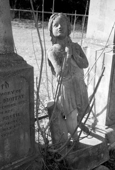Detail of memorial figure, Ayton churchyard.