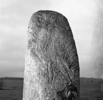 Front detail of Collessie stone, Pictish symbol stone