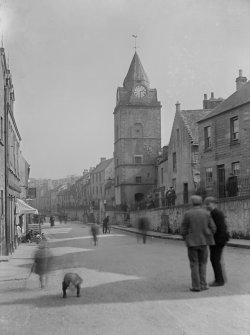 View of High Street from North-West including tolbooth.
