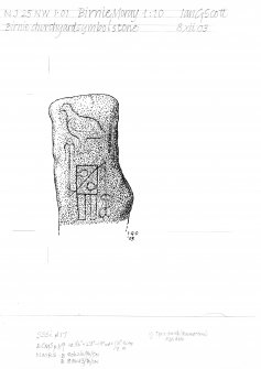 Digital copy of drawing of Birnie Pictish symbol stone.