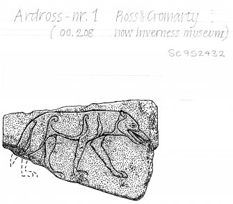 Digital copy of drawing of symbol stone (no.1).
